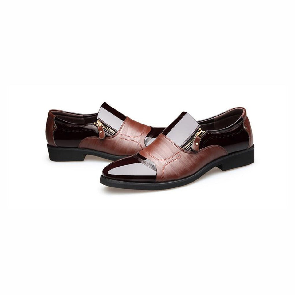 Mens Zapatos Formales, 2018 Nuevos Hombres De Negocios De Vestir Zapatos Casuales, Zapatos De Moda De Cuero Brillante Hombres Puntiagudos Poner Pie,Brown,41