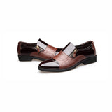 Mens Zapatos Formales, 2018 Nuevos Hombres De Negocios De Vestir Zapatos Casuales, Zapatos De Moda De Cuero Brillante Hombres Puntiagudos Poner Pie,Brown,41