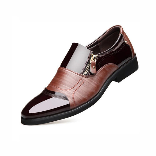 Mens Zapatos Formales, 2018 Nuevos Hombres De Negocios De Vestir Zapatos Casuales, Zapatos De Moda De Cuero Brillante Hombres Puntiagudos Poner Pie,Brown,41