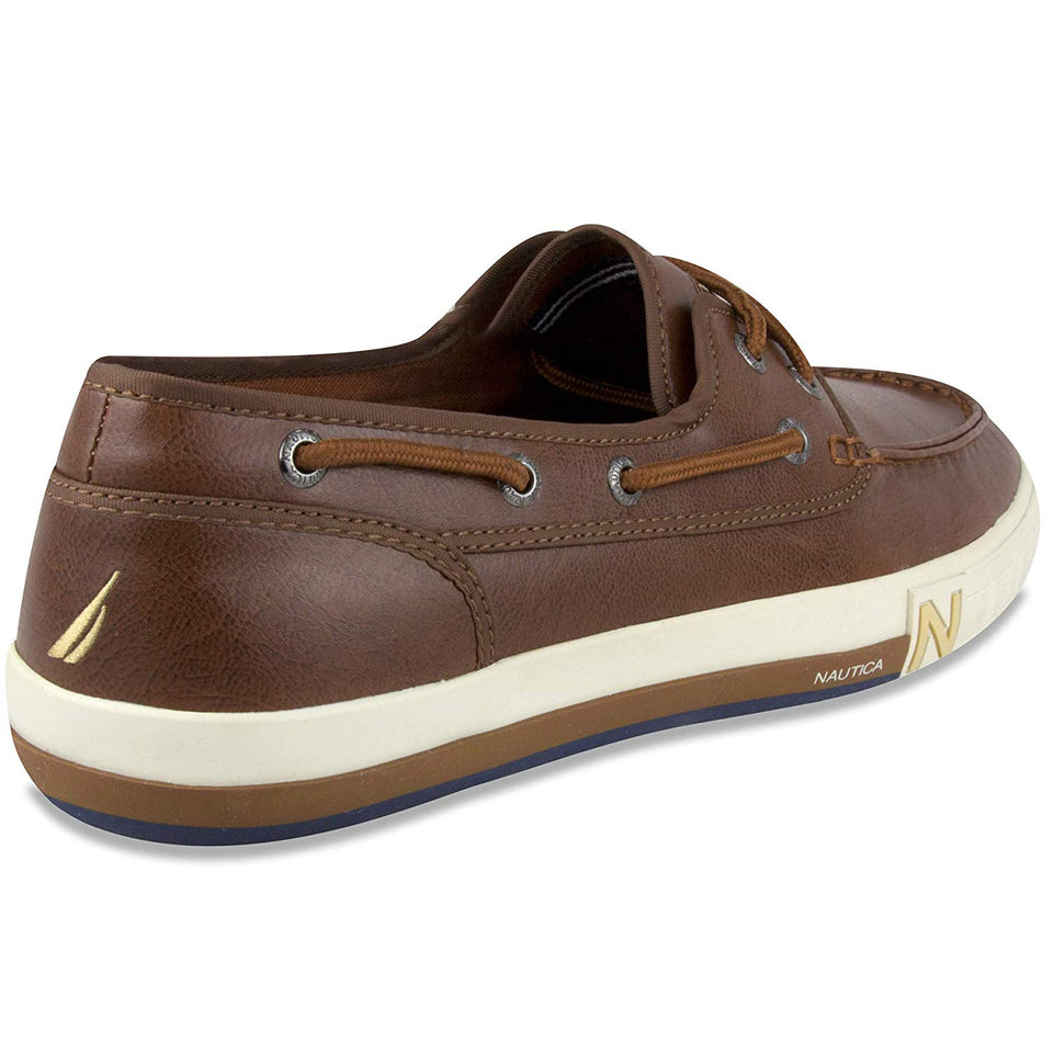 Nautica Men\'s Spinnaker Lace-up Boat Shoe, Casual Loafer, Fashion Sneaker-White Heritage-10